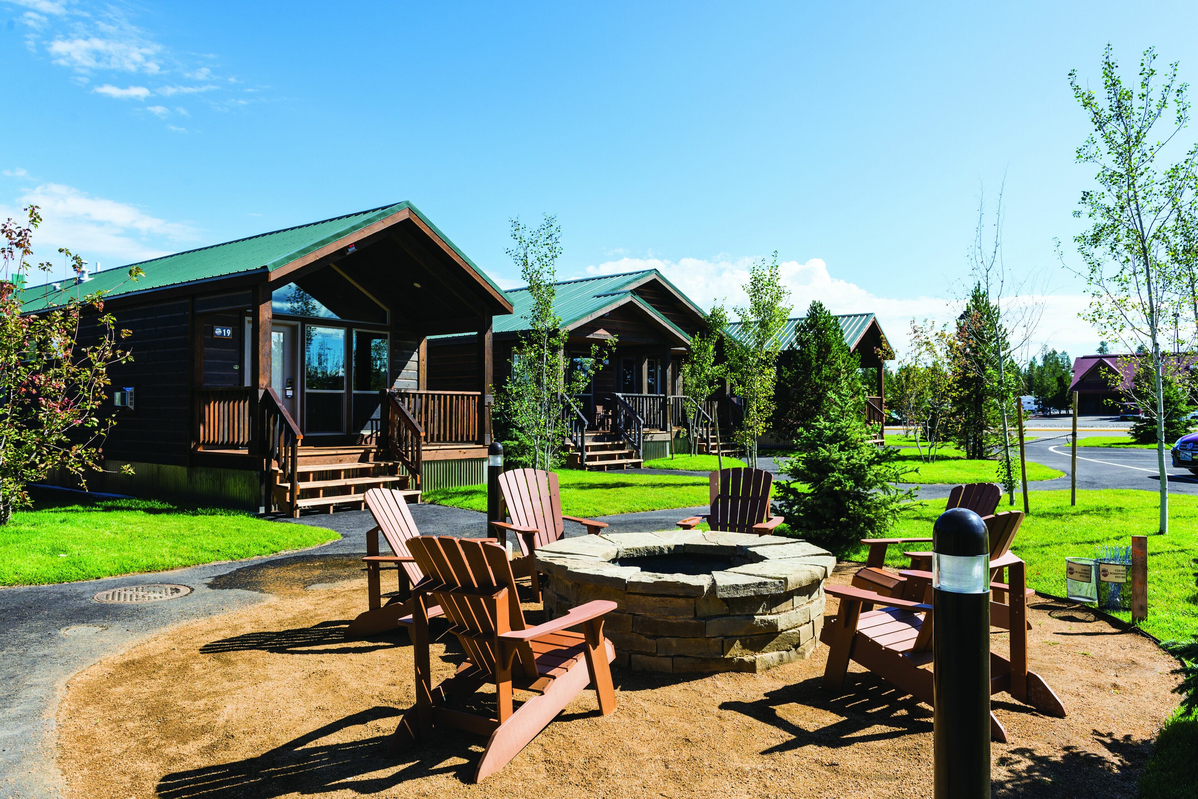 Patio view of Explorer Cabins at Yellowstone