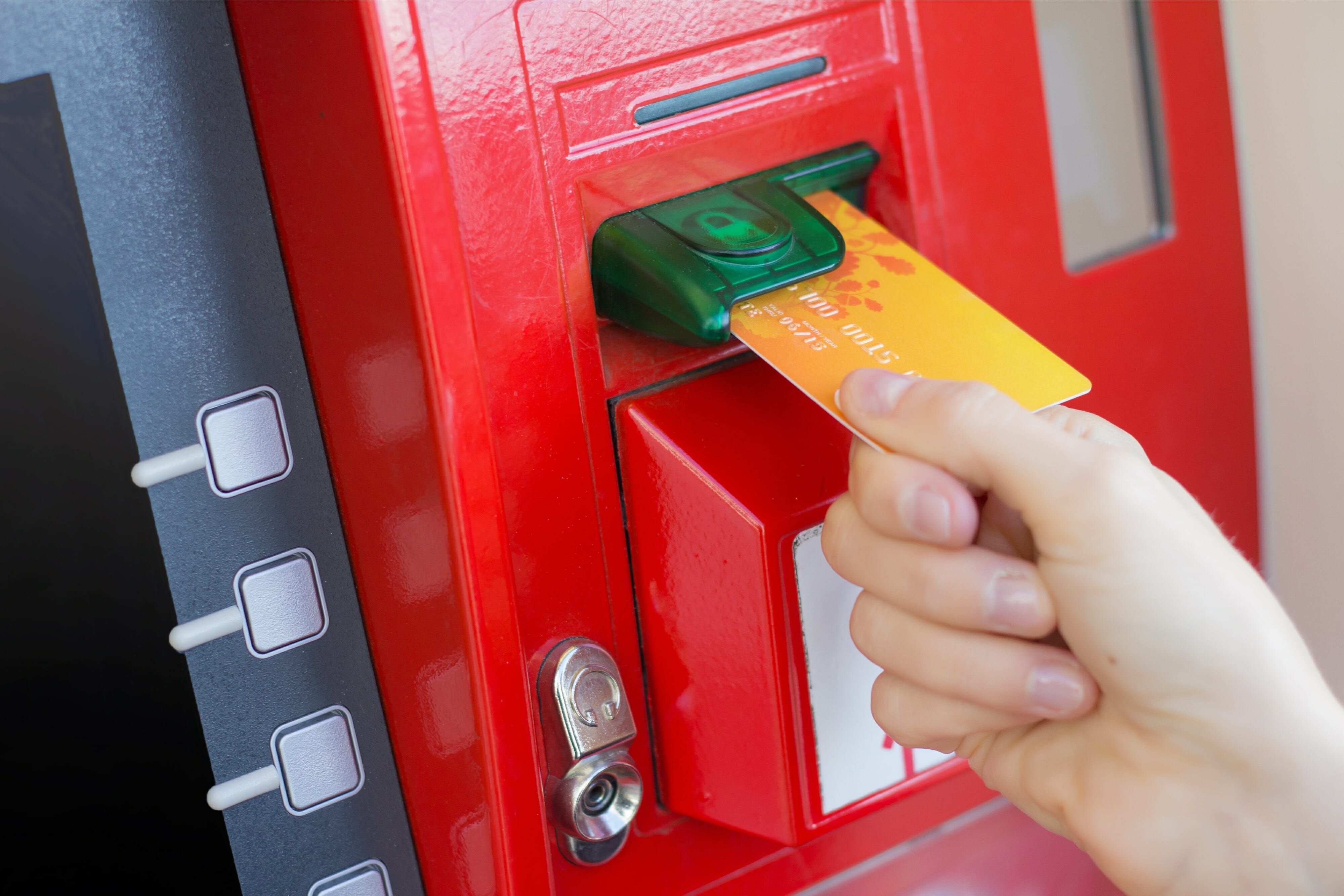 Inserting credit card into ATM