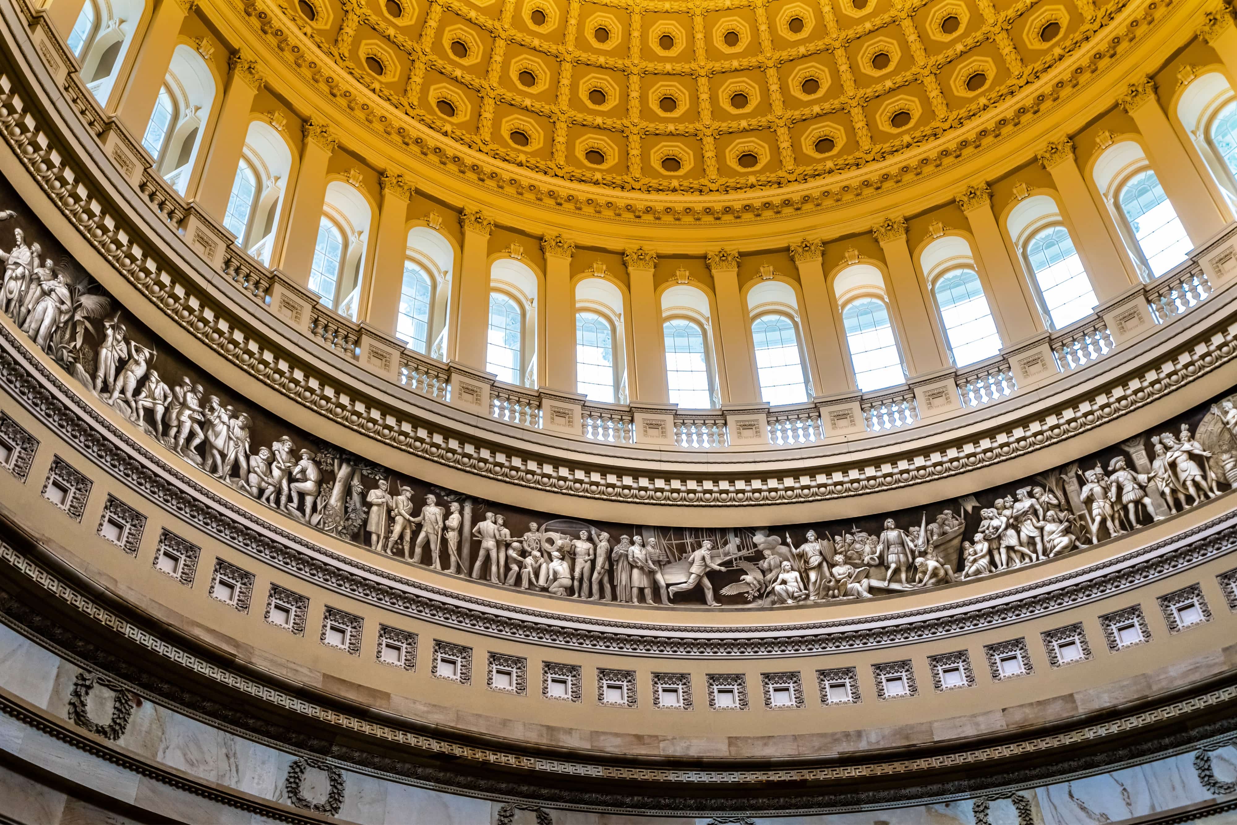 US Capitol Dome Rotunda Amerian History Freize Washington DC