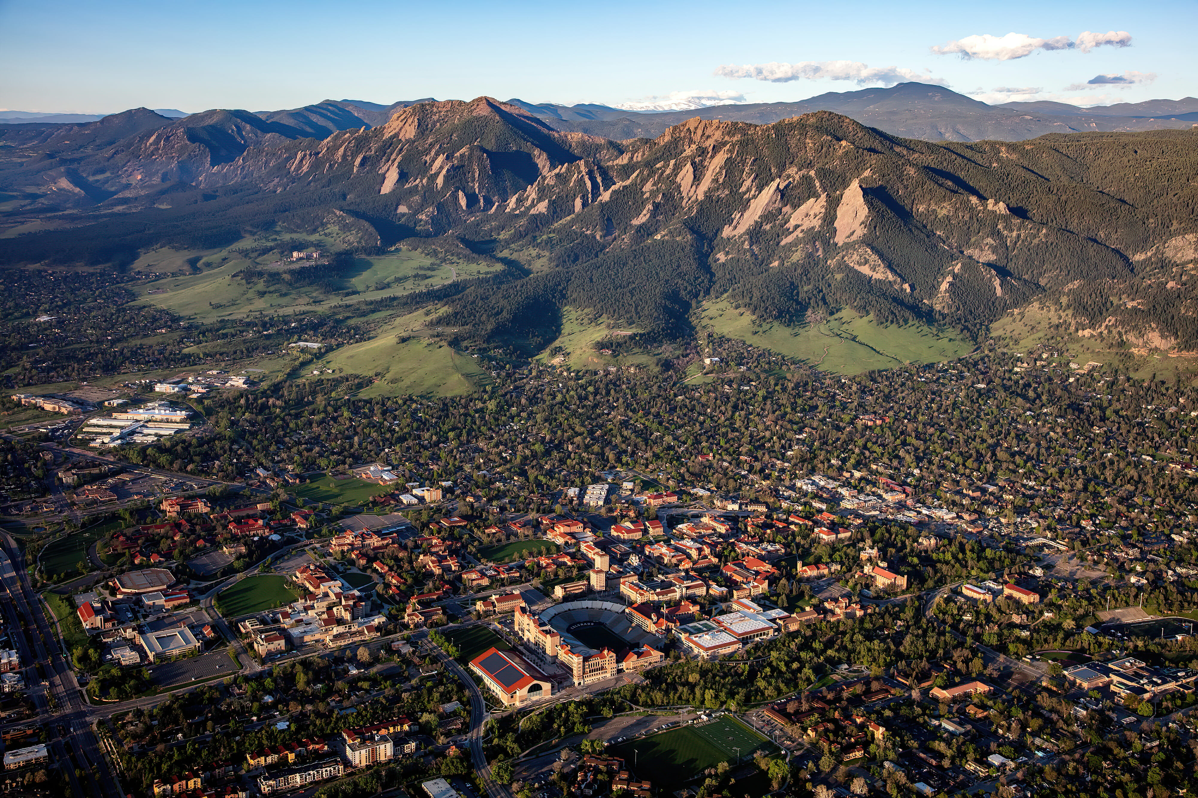 Boulder Colorado, University of Colorado aerial image
