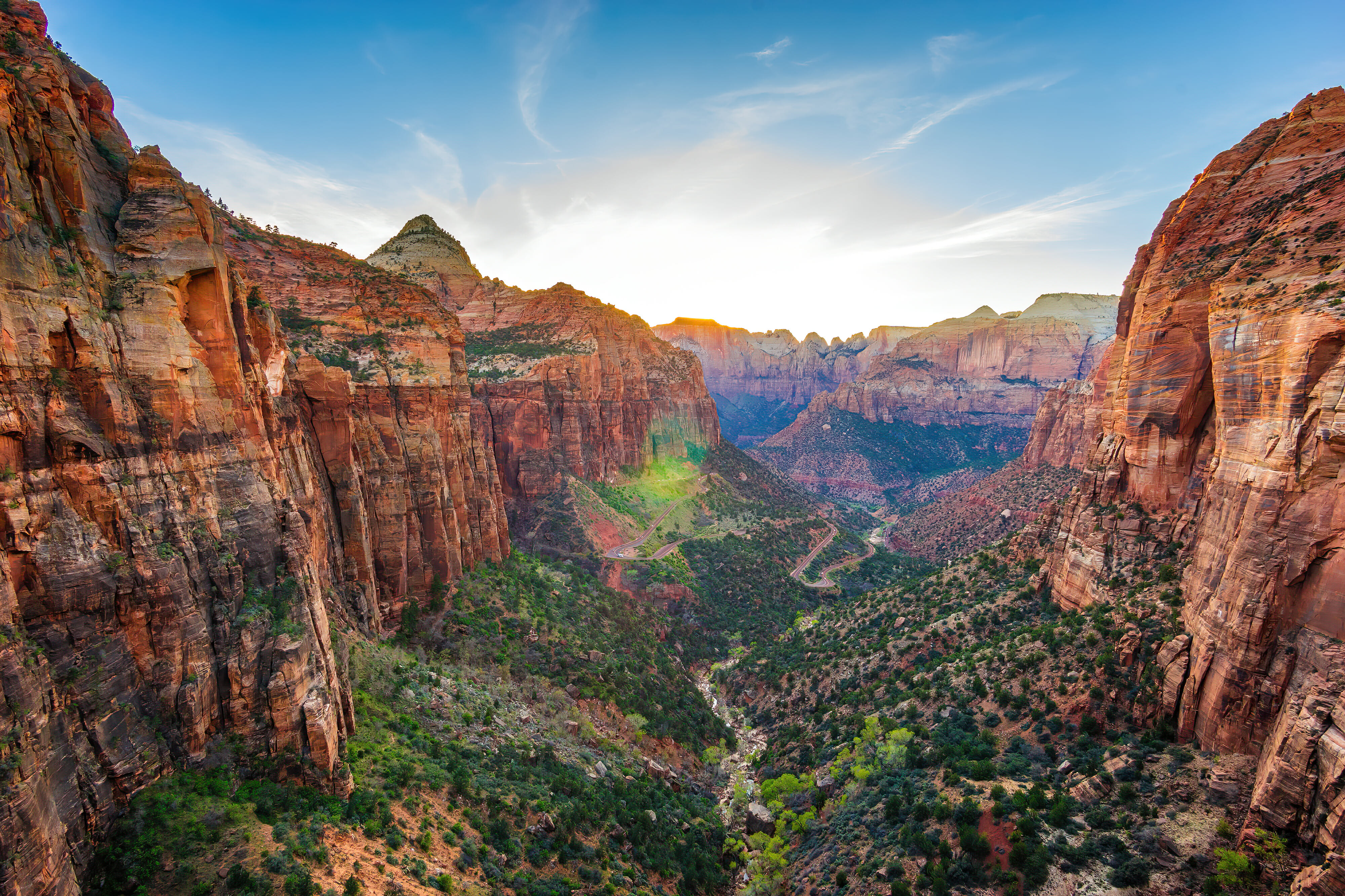 Canyon Overlook at Sunset in Zion National Park, Utah, USA