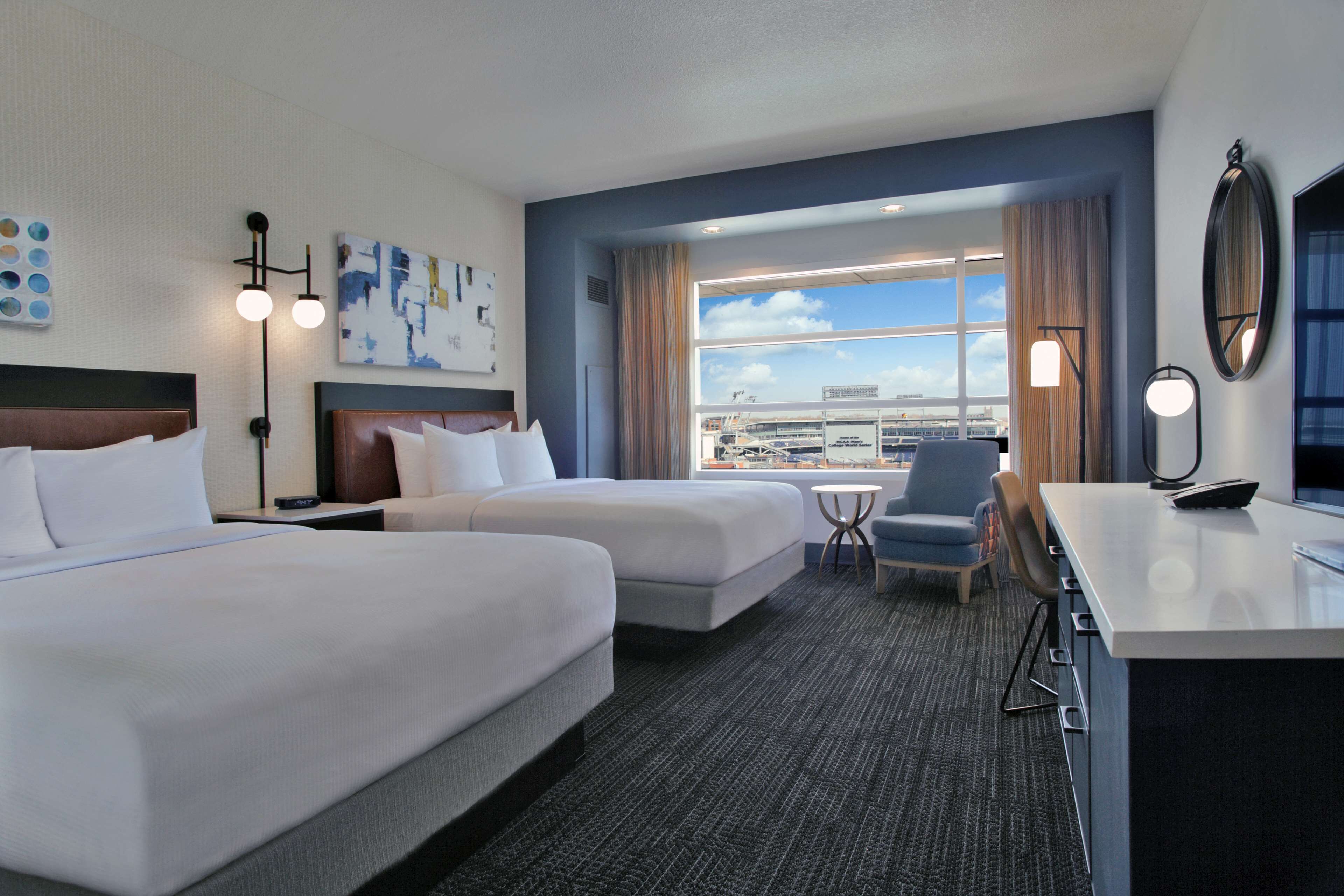 Bedroom view of Hilton Omaha