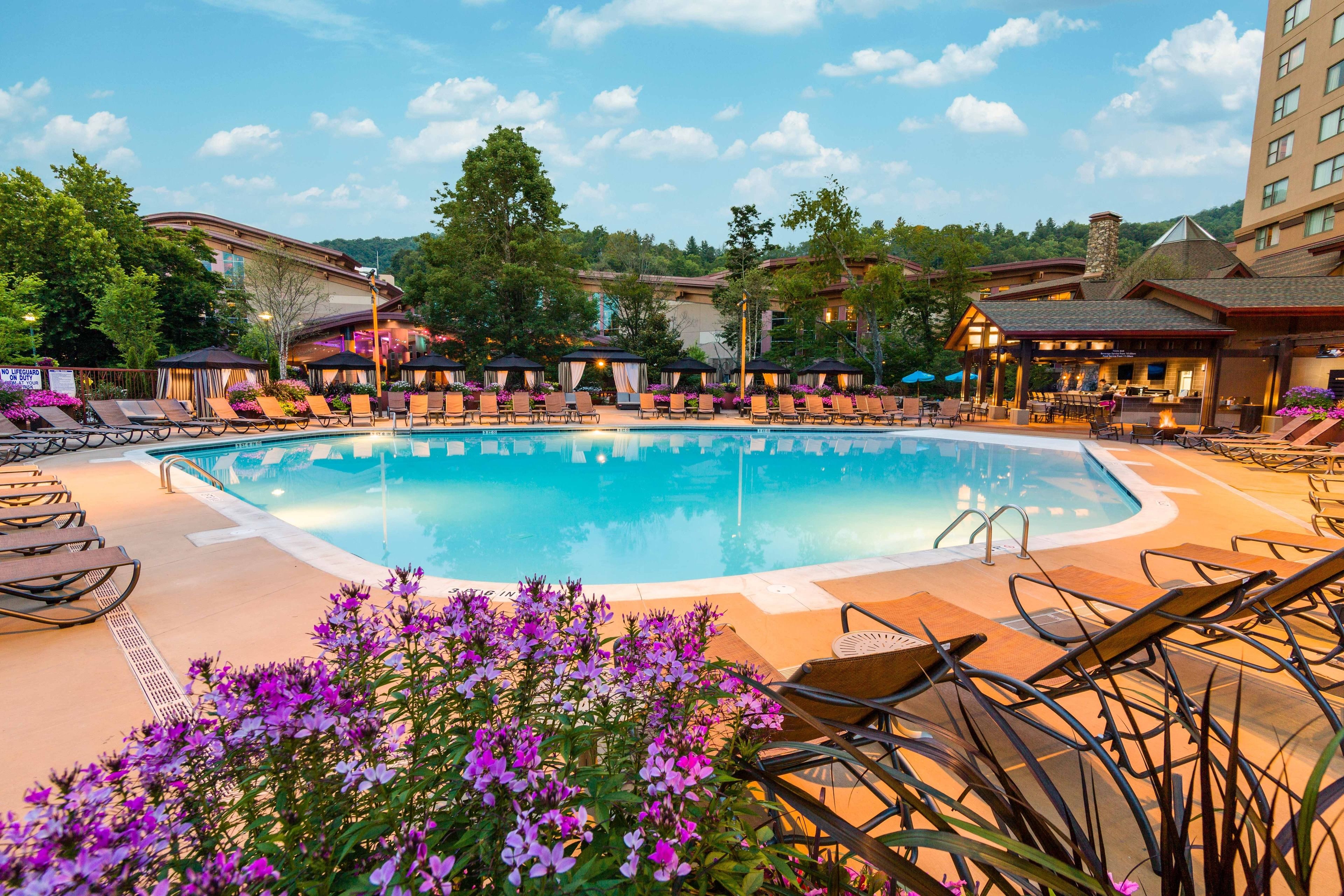 Pool view of Harrah's Cherokee Casino Resort