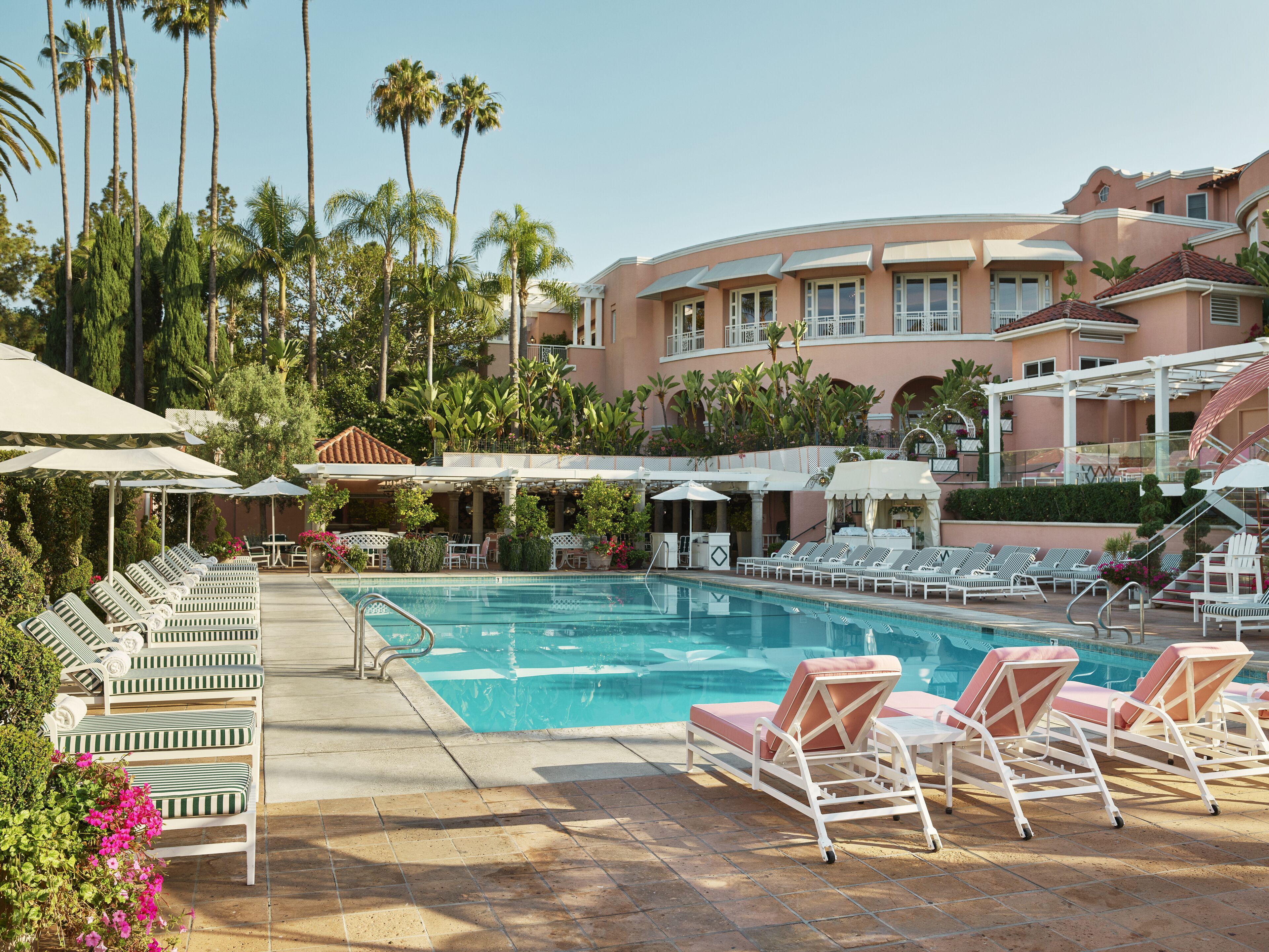 Pool view of The Beverly Hills Hotel