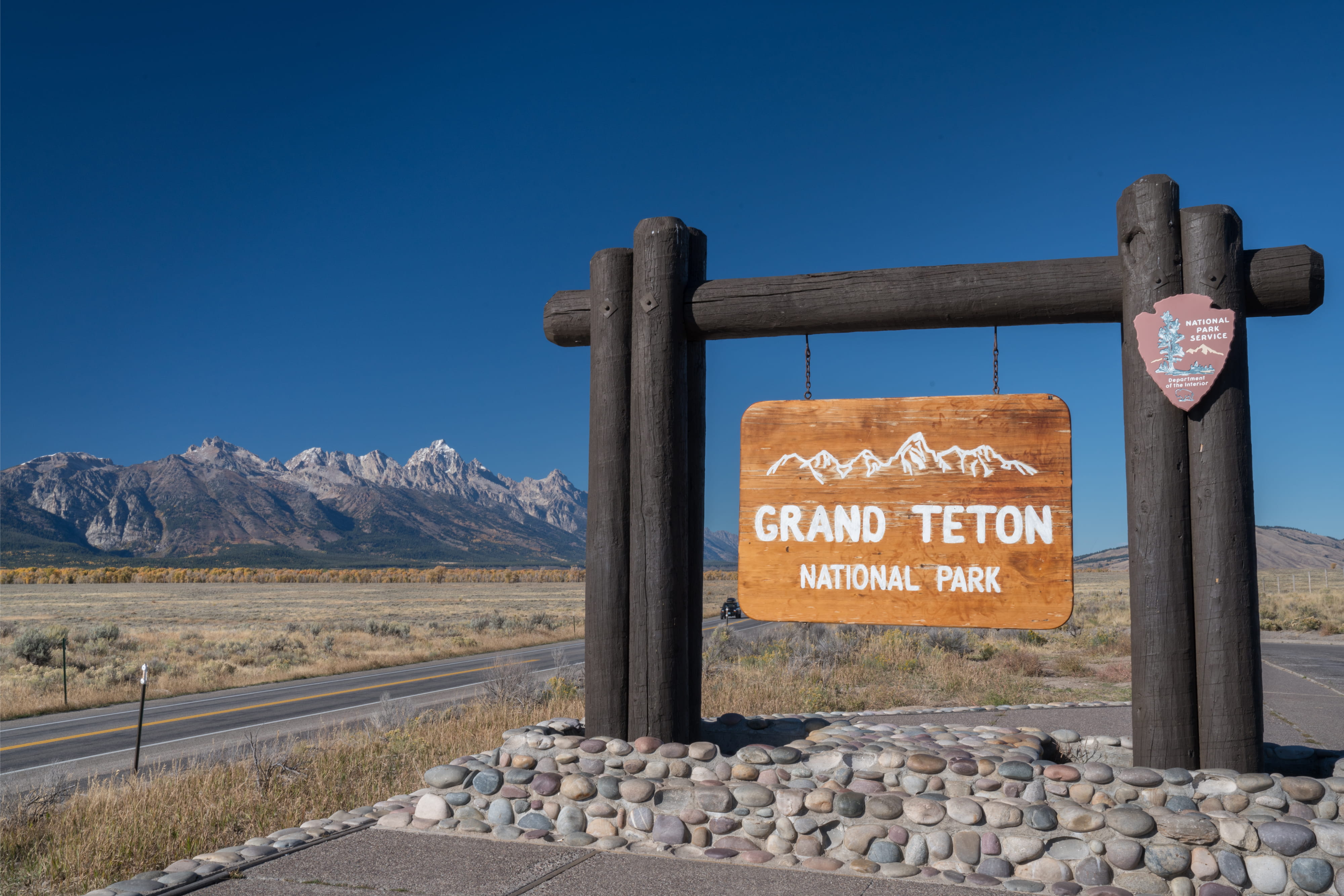 Grand Teton National Park entrance sign