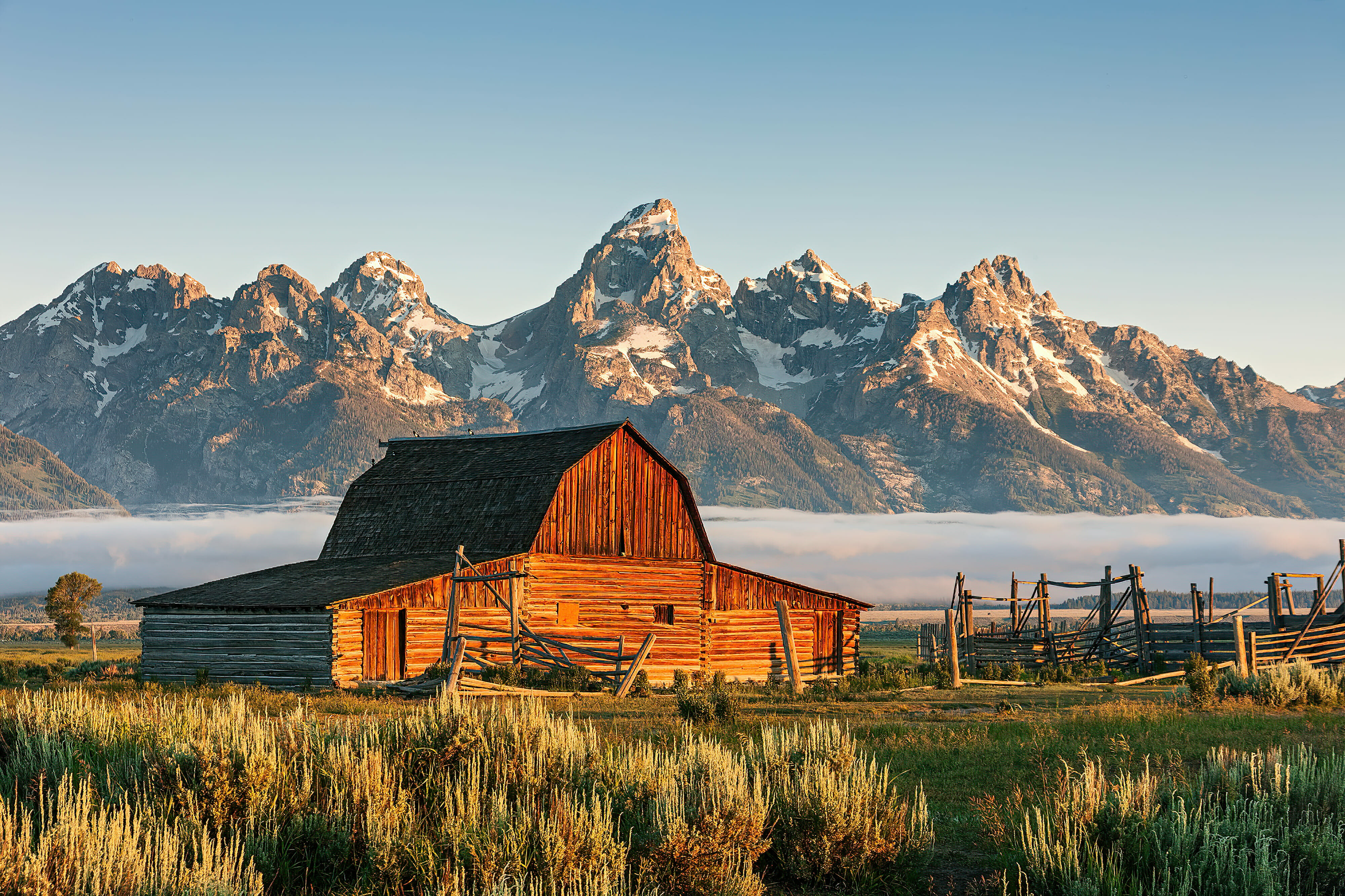 A Sunrise of Moulton Barn in the Grand Teton National Park, WY